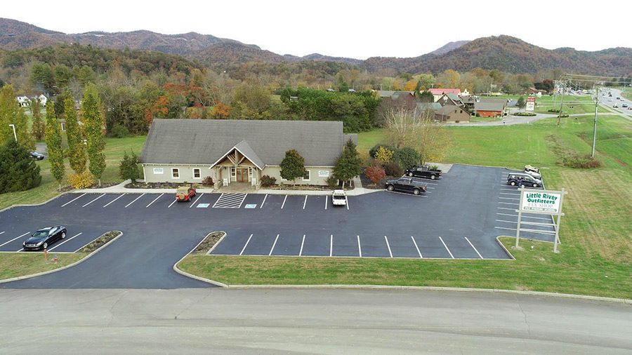 Photo of Little River Outfitters taken from a drone.
